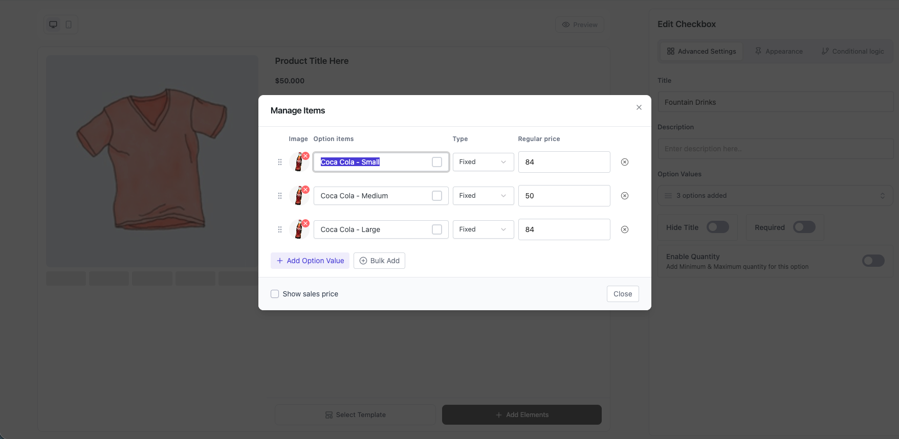 Optiontics Checkbox options