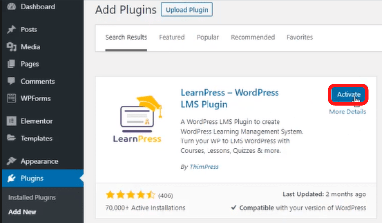 Activating the Plugin