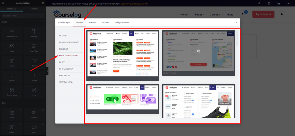 Customizing Menu with ElementsKit