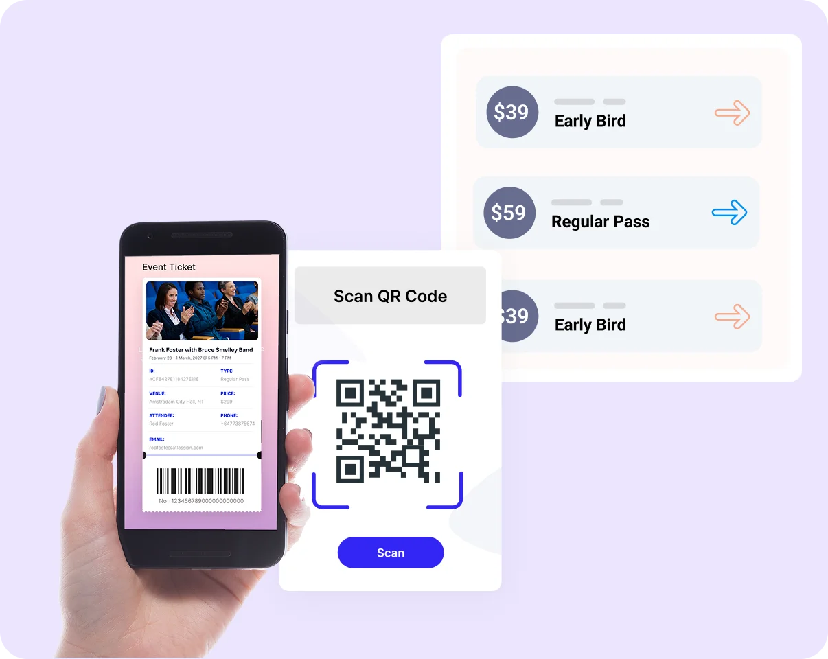 Sell tickets, manage check-ins, and keep full control of revenue