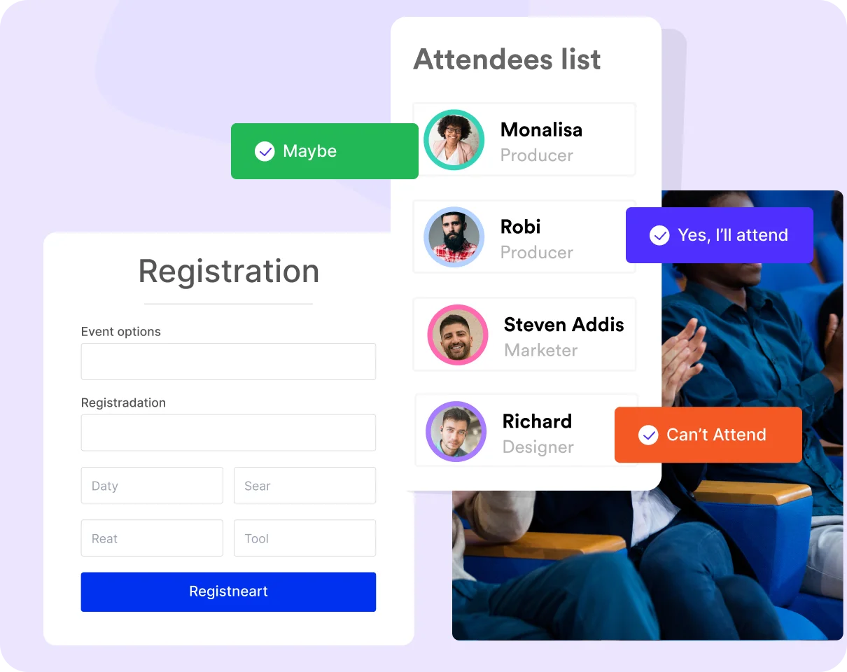Collect RSVPs for free events. No payment gateway required