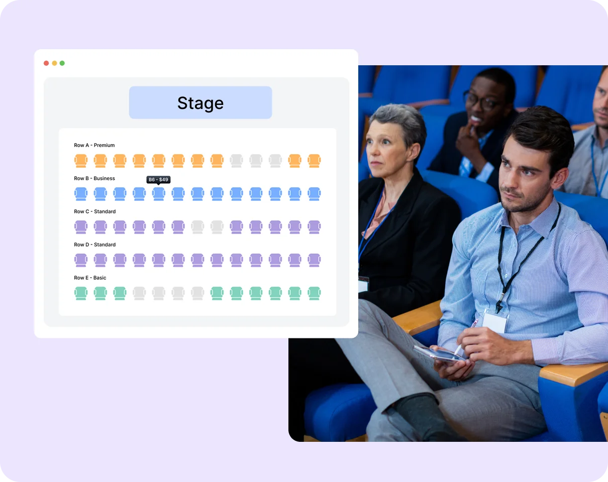 Design and manage seating layouts with full on-site control