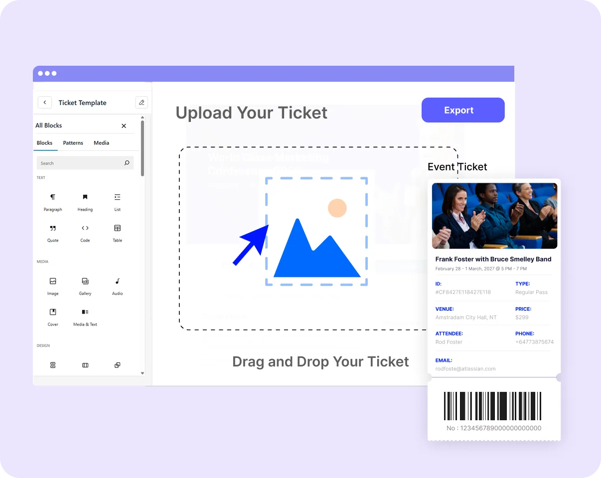 Design tickets that match your event branding