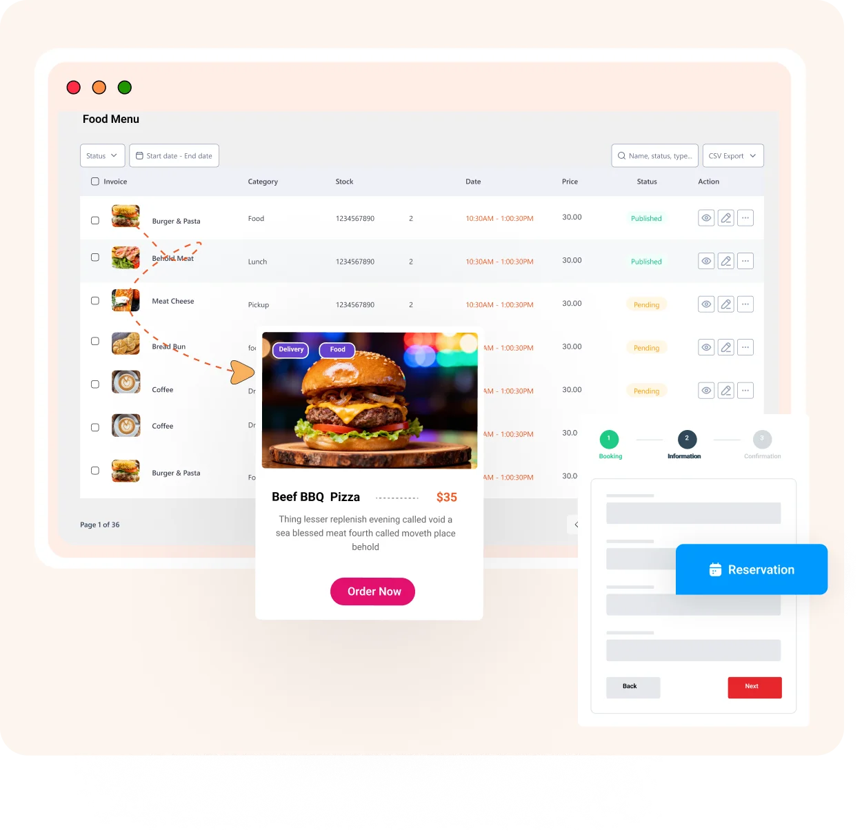 Step 2: Set up your menu, ordering & reservations