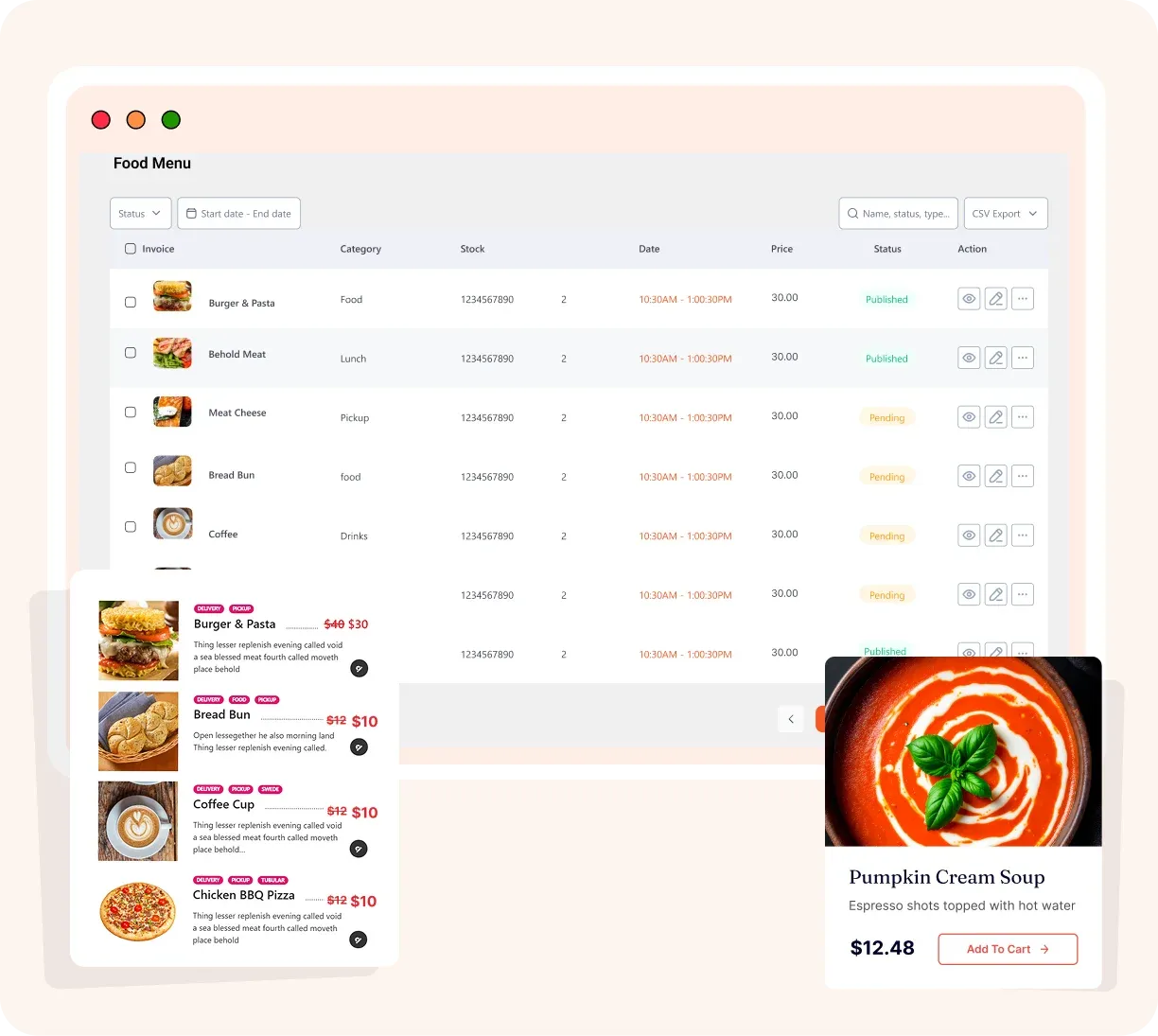 Step 2: Add your menu items with prices & variations