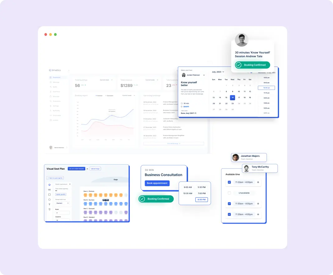 An AI-powered appointments & meeting WordPress plugin, with visual seat arrangement