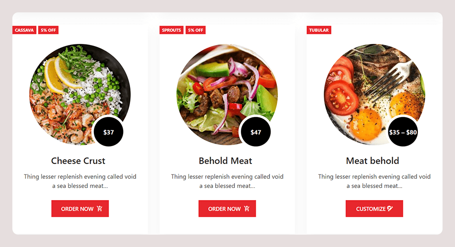 food menu for restaurants WordPress website, themewinter