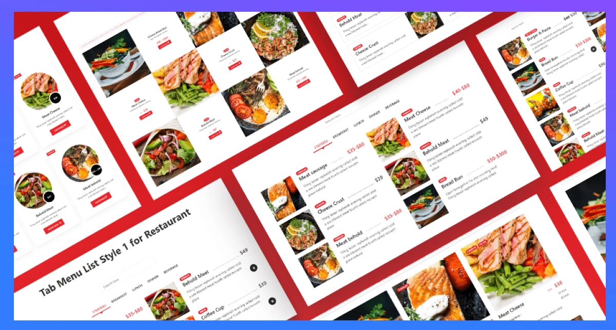 Types of Food Menus