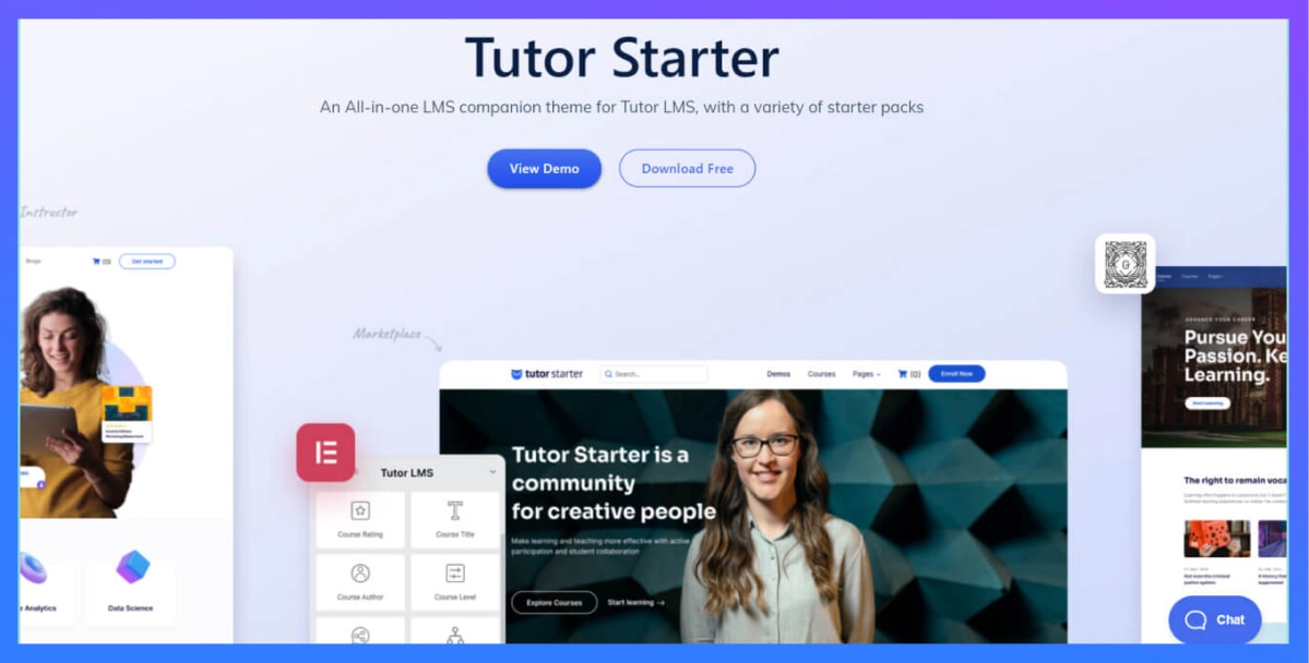 Tutor Starter wordpress education theme