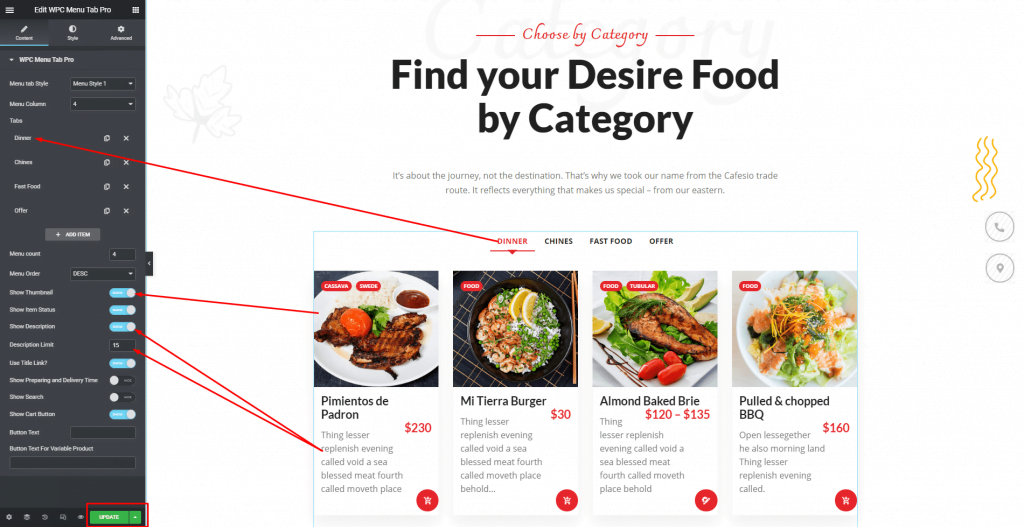 Design Restaurant Website with Elementor, Elementor restaurant menu, themewinter