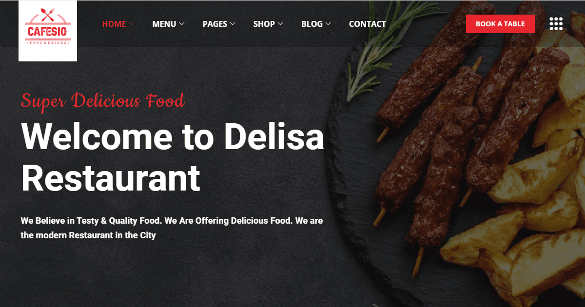 WordPress restaurant website theme