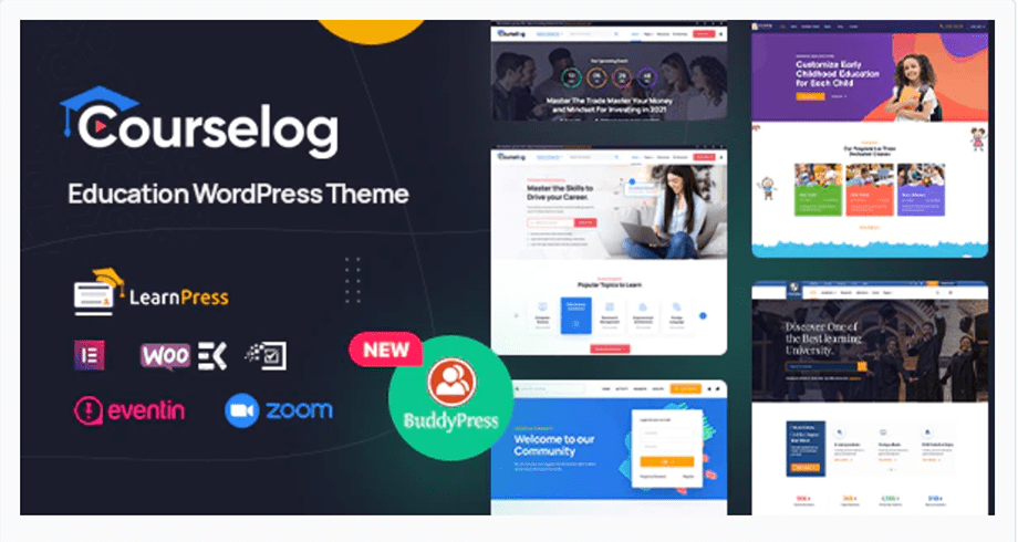 courselog theme for wordpress LMS website