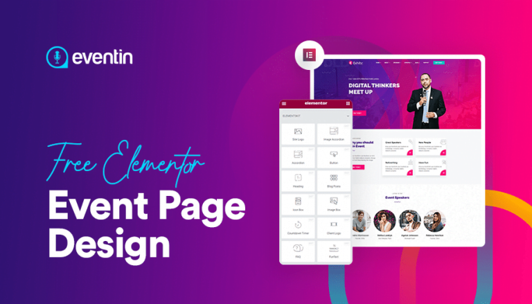 free elementor event page design with eventin