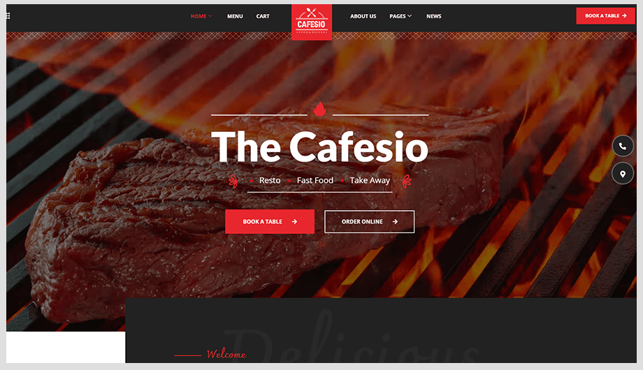 Design Restaurant Website with Elementor, themewinter
