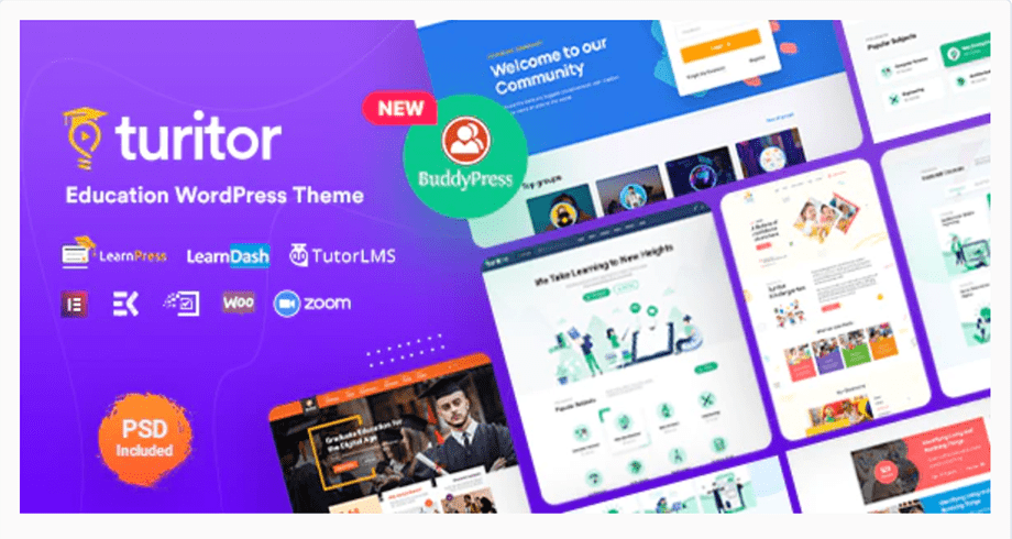 turitor theme listed as one of the best wordpress education these for wordpress