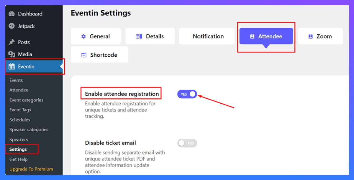 Enable Attendee Registration