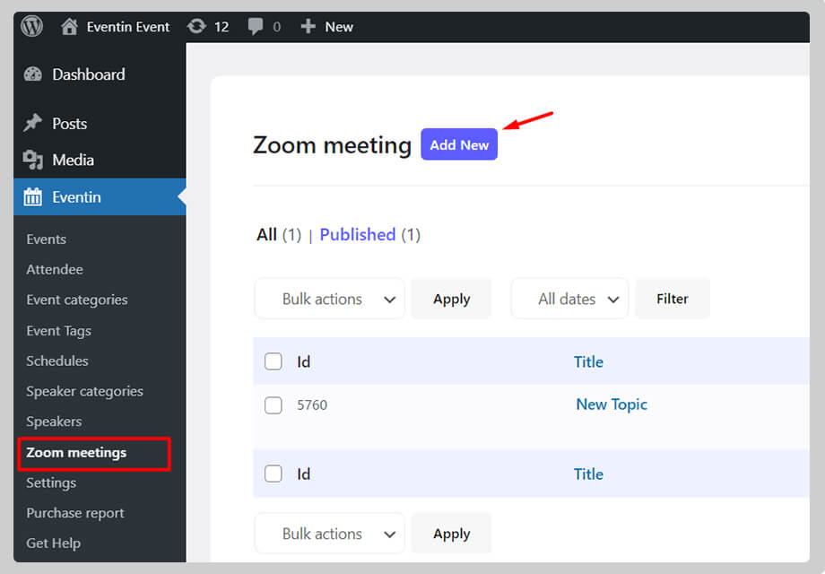 zoom meetings in WordPress