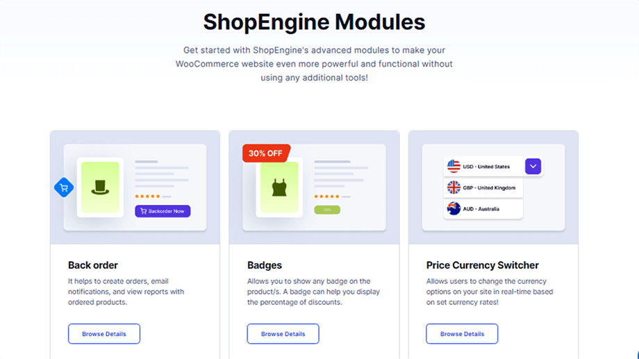 ShopEngine modules