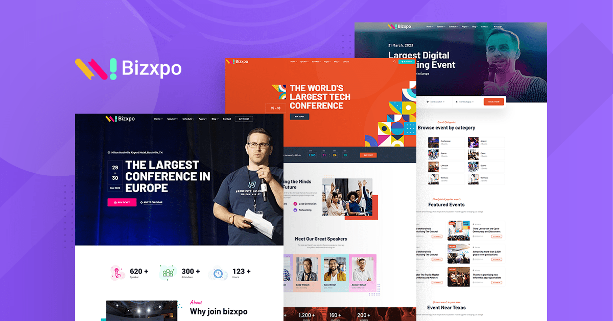 Bizxpo WordPress event management theme affiliate marketing 