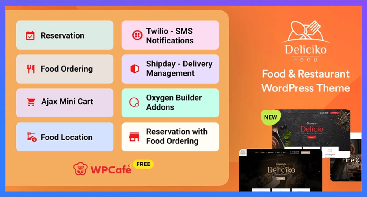 deliciko wordpress theme for restaurant management