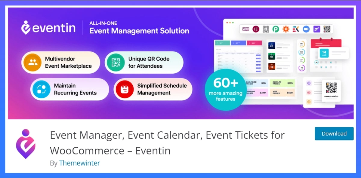 Eventin Event Manager and Event Tickets Plugin for WooCommerce