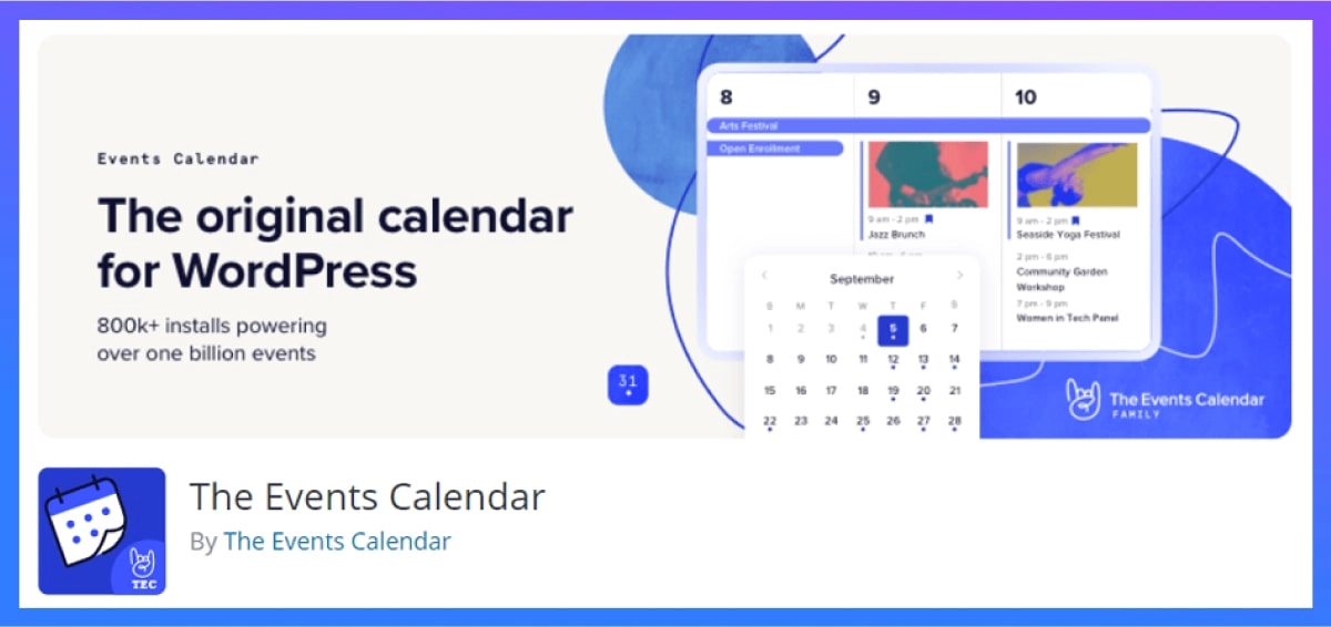 The Events Calendar management plugin