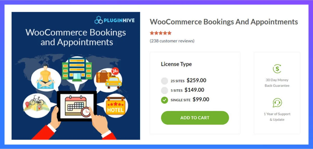 woocommerce booking app