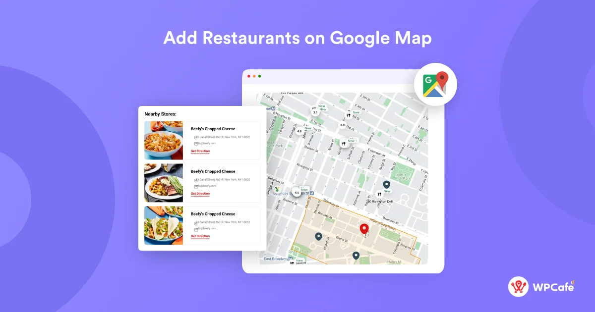 add restaurants on google map