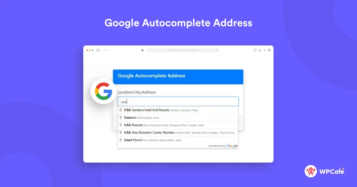 google autocomplete address