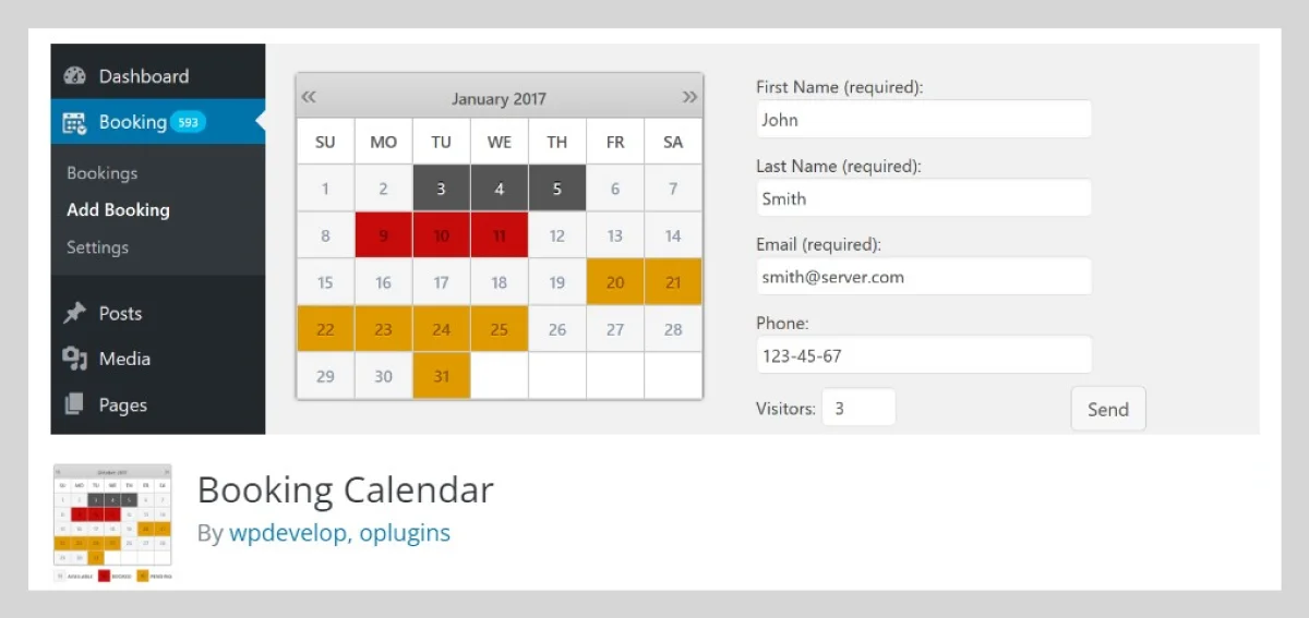 booking calendar plugin for wordpress