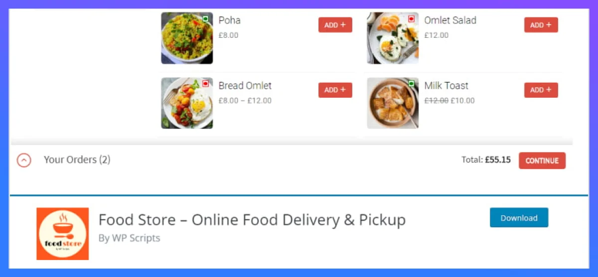 food store food delivery plugin