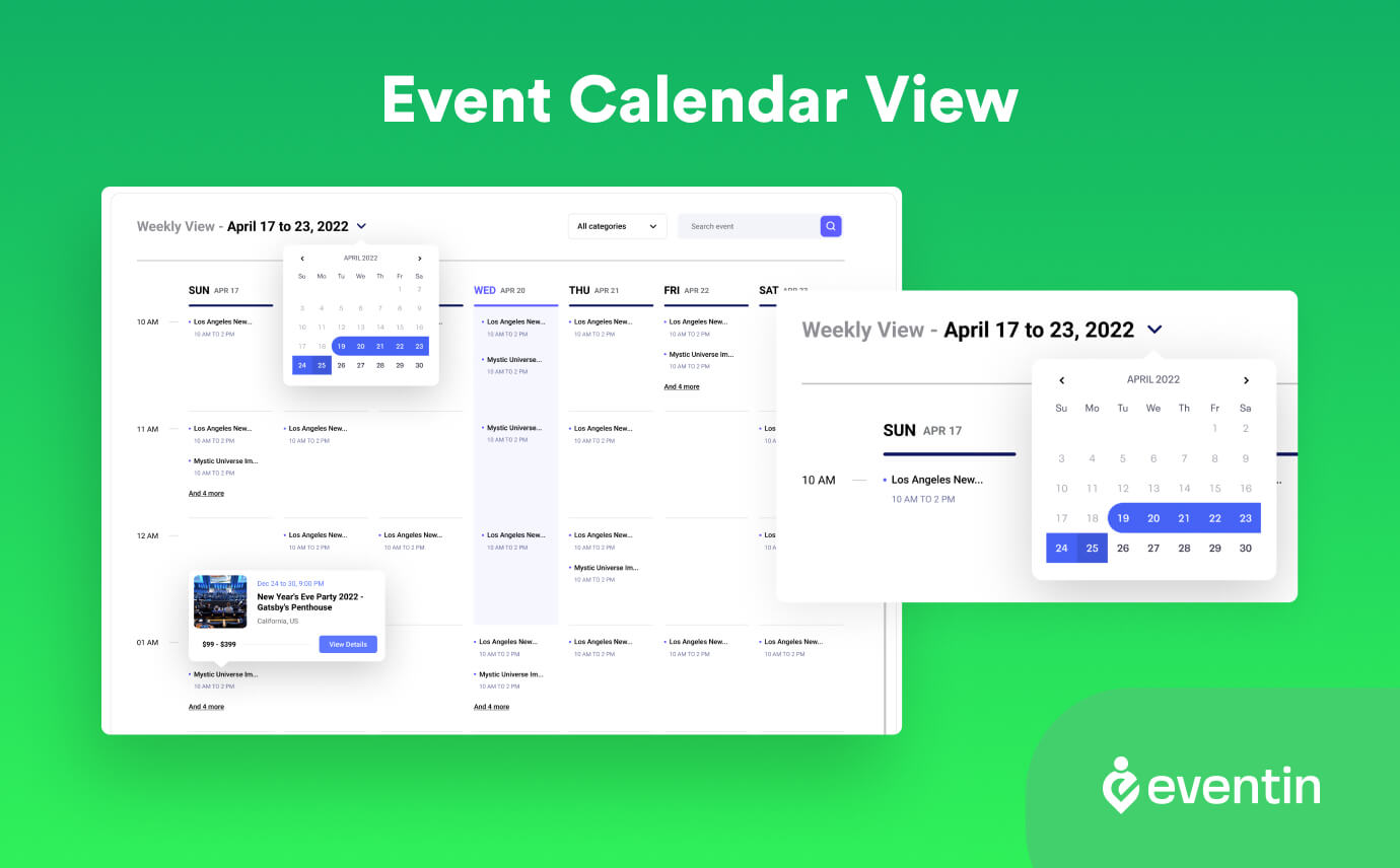 Eventin Event Calendar View