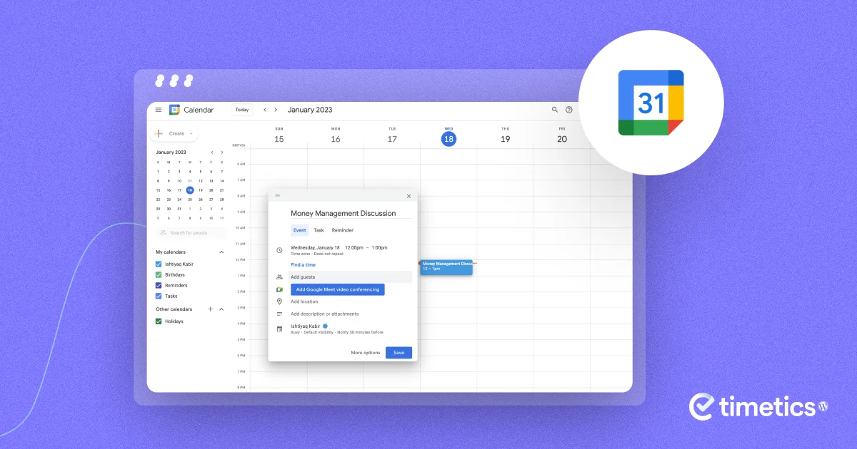 google calendar management tool