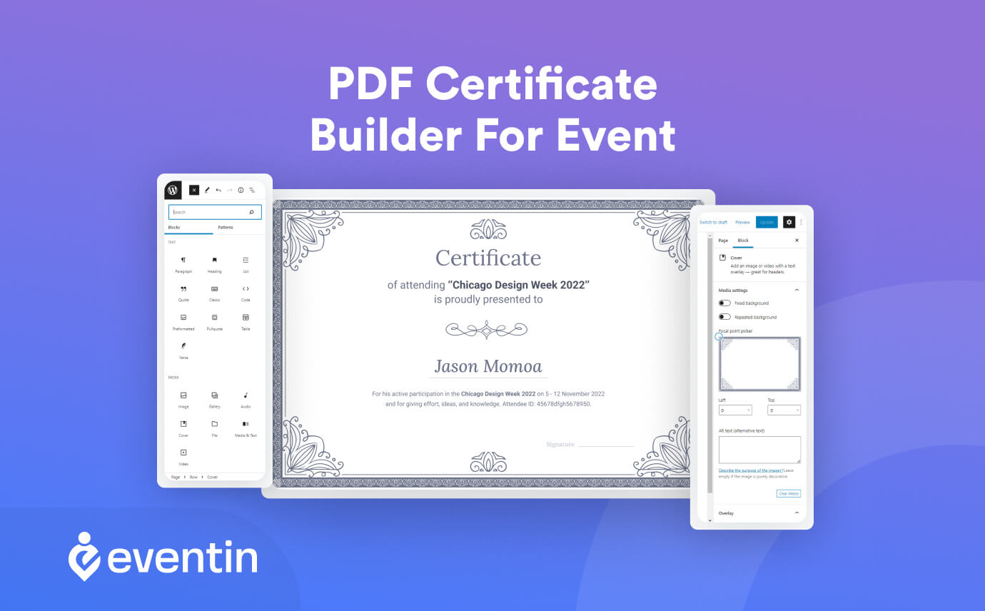 Eventin premium certificate builder