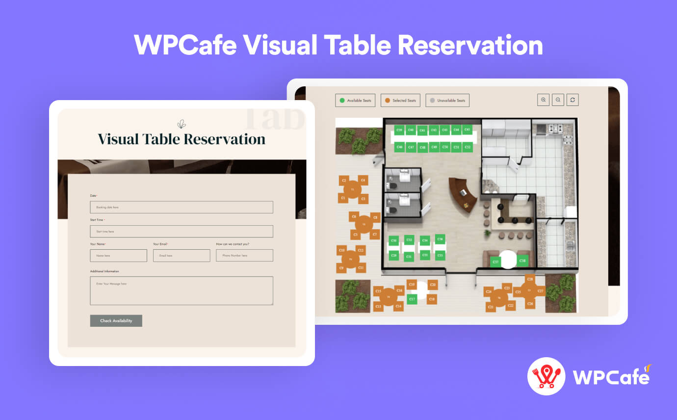 wpcafe visual table reservation