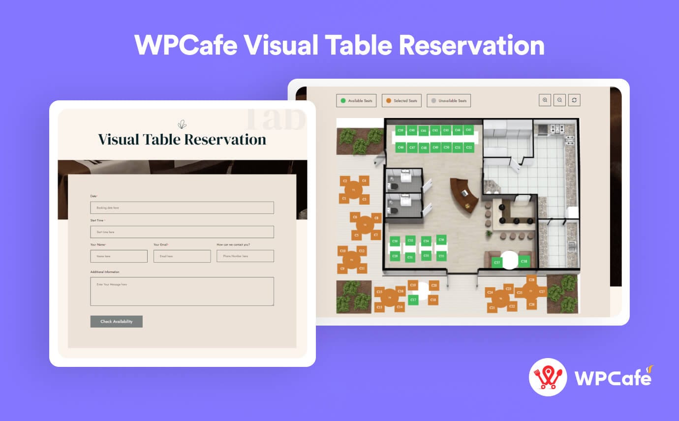 wpcafe visual table reservation