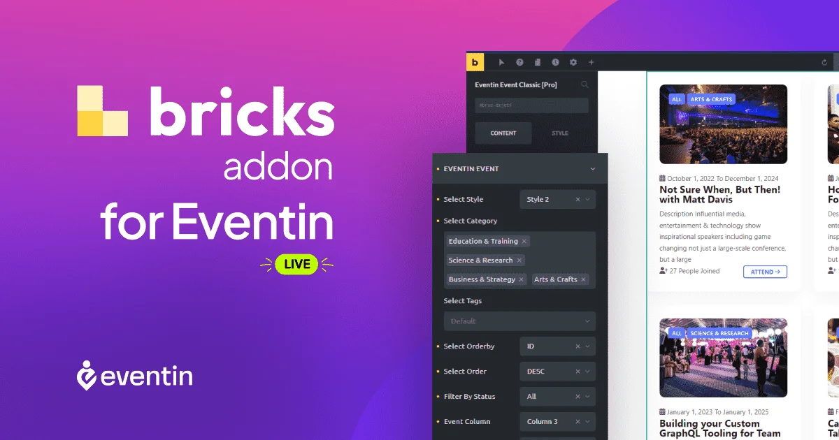 eventin bricks addon for events