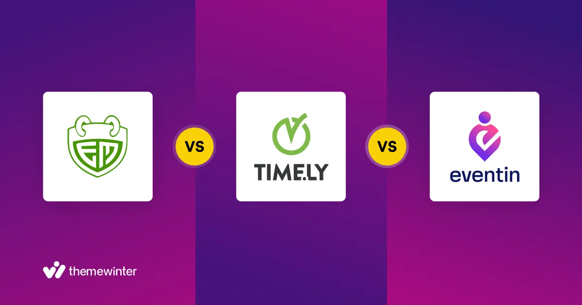 Event Manager vs Timely vs Eventin event management plugin for wordpress