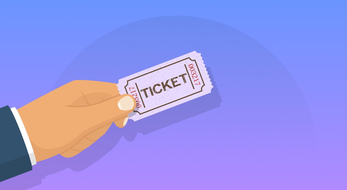someone holding an event ticket