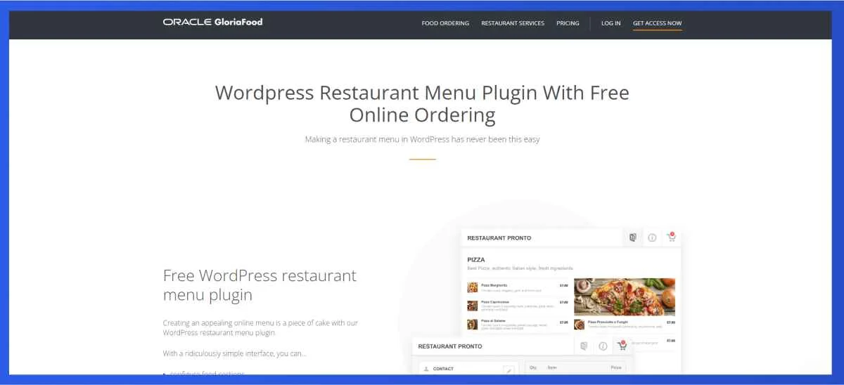 gloriafood restaurant menu wordpress plugin