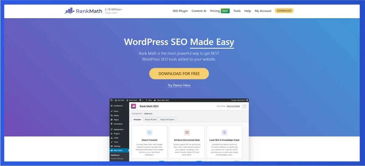 rankmath the best wordpress seo plugin