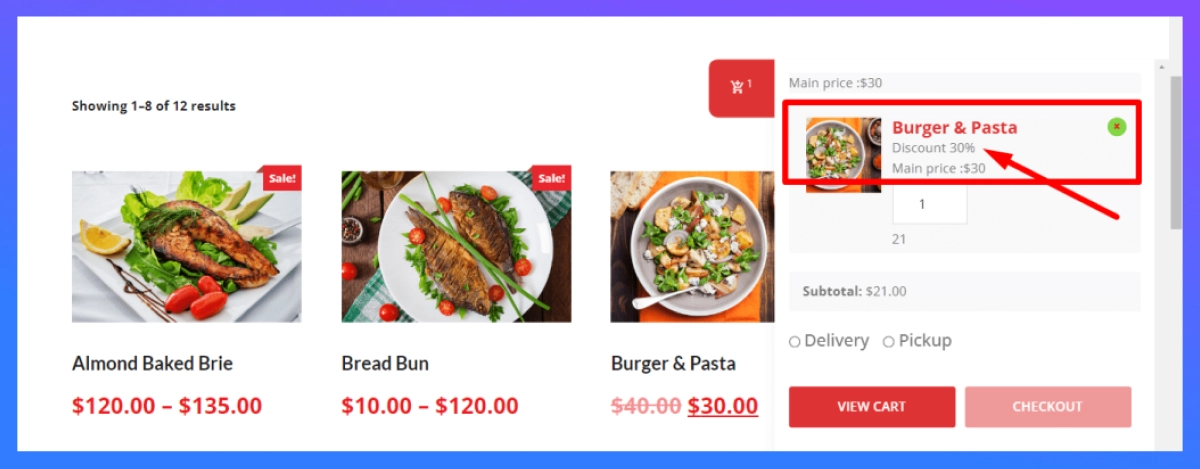 Add Discount Options on Food Menu