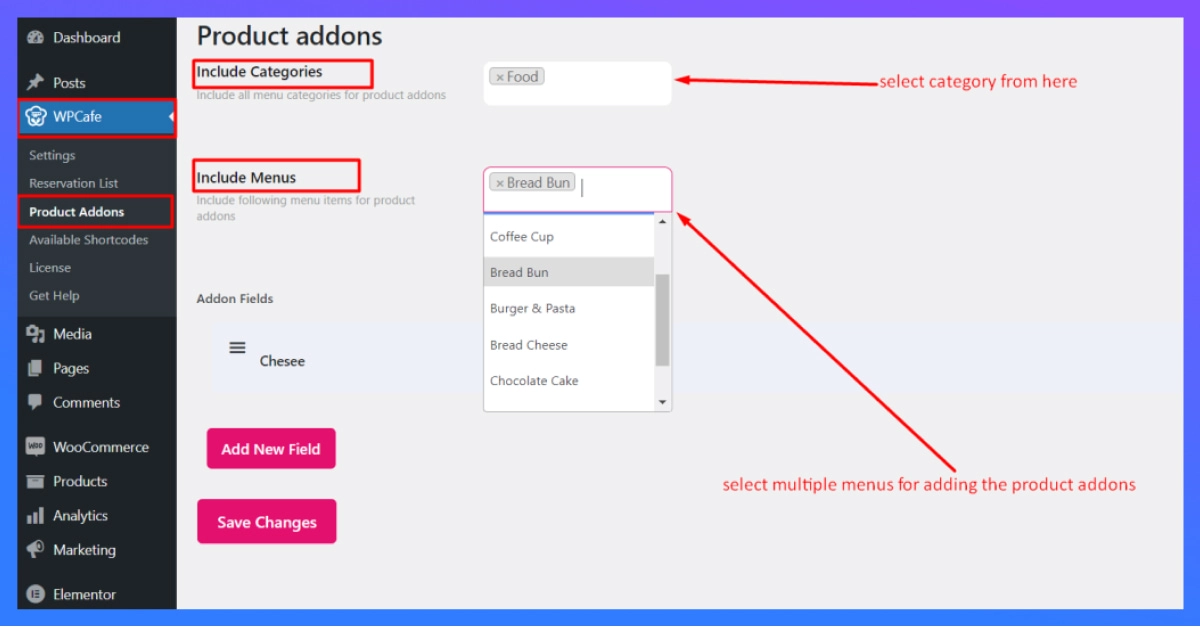 an image of configure plugin settings for addons