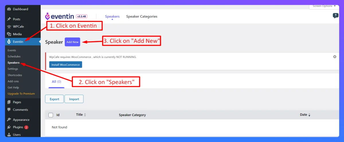 create event speaker profiles