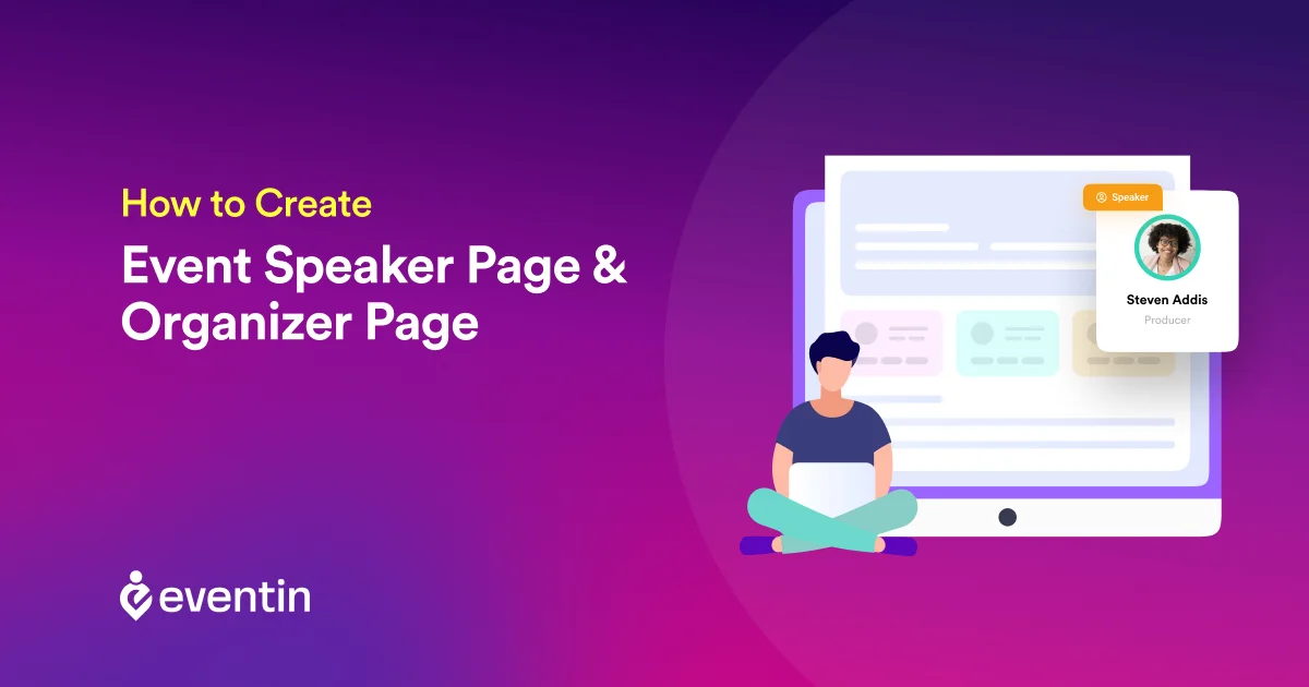 how to create event speaker page & organizer page