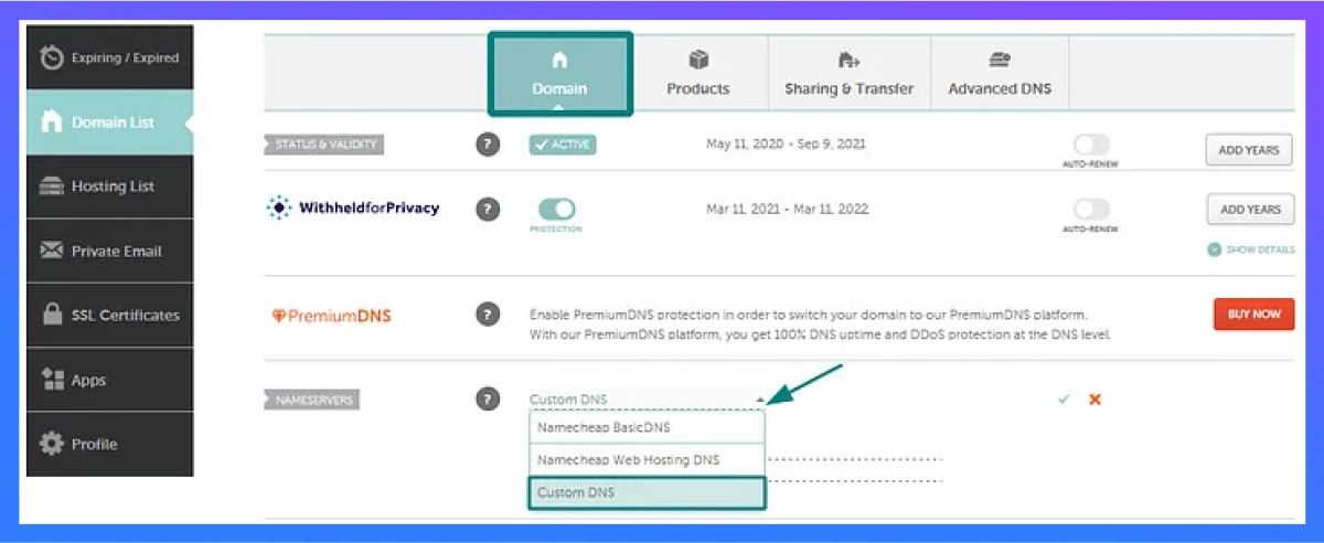 image on Namecheap Web Hosting DNS