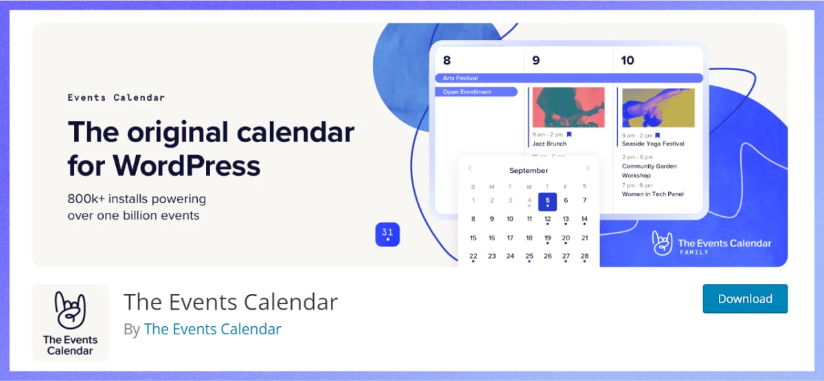 the events calender plugin