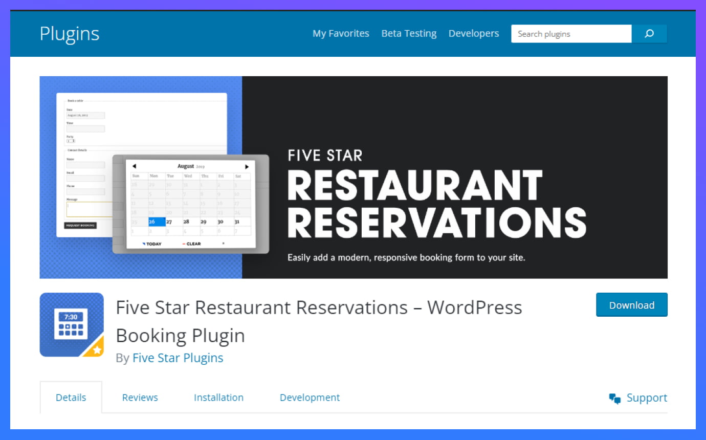 Five_Star_Restaurant_Reservations_plugin