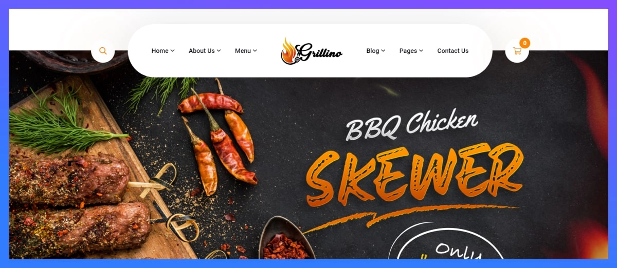 a photo of glillino restaurant WordPress theme