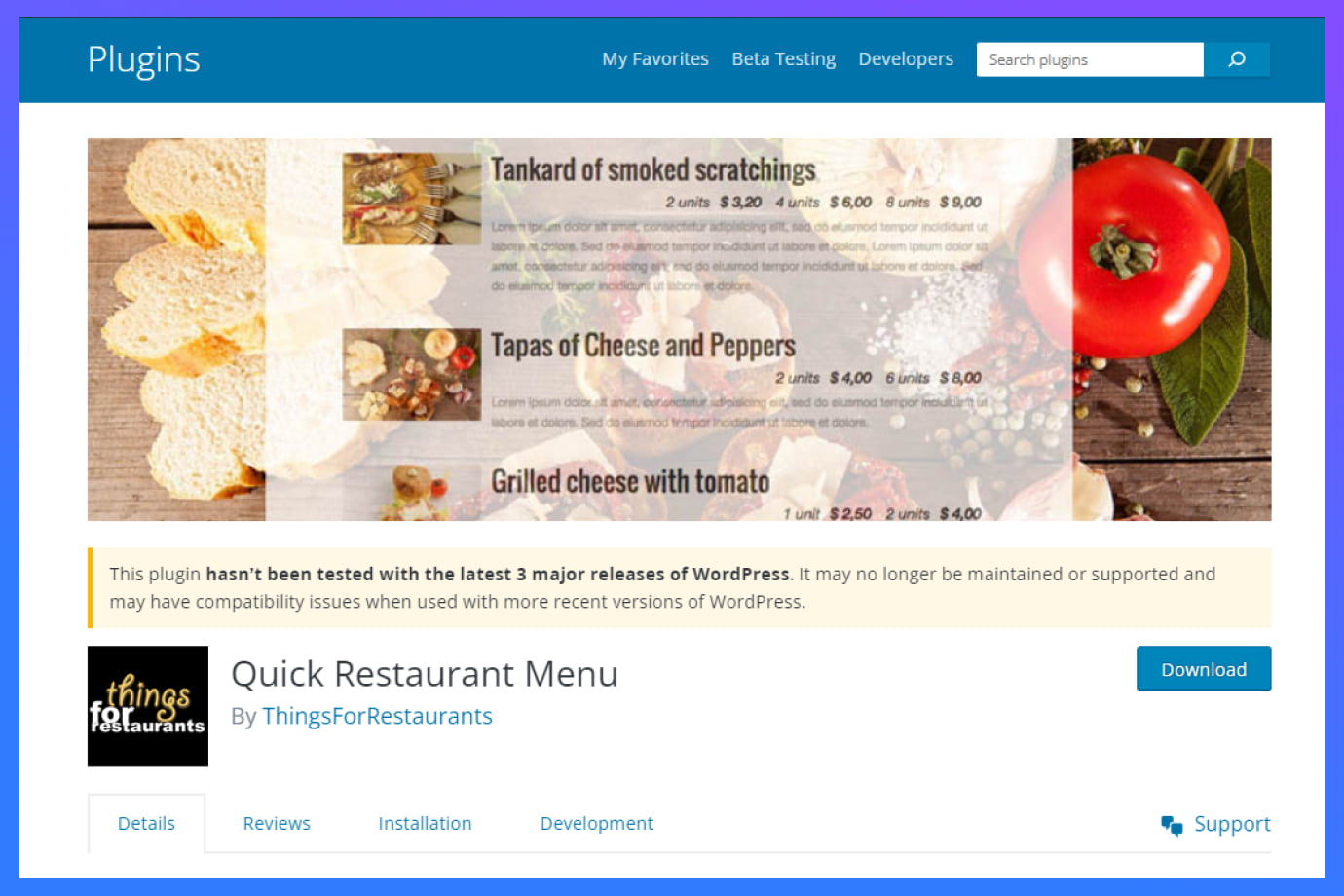 Quick_Restaurant_Menu_plugin